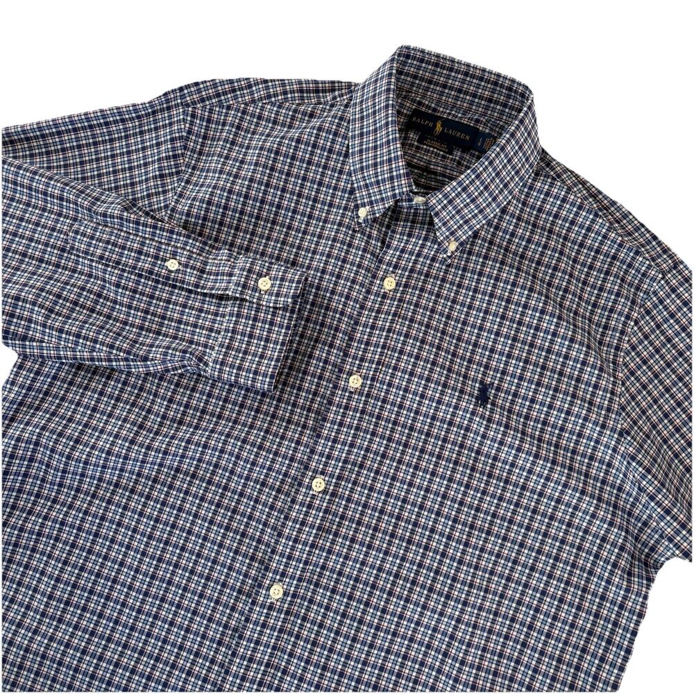 Ralph Lauren Classic Fit Performance Long Sleeve Button Down Sz Large Nylon